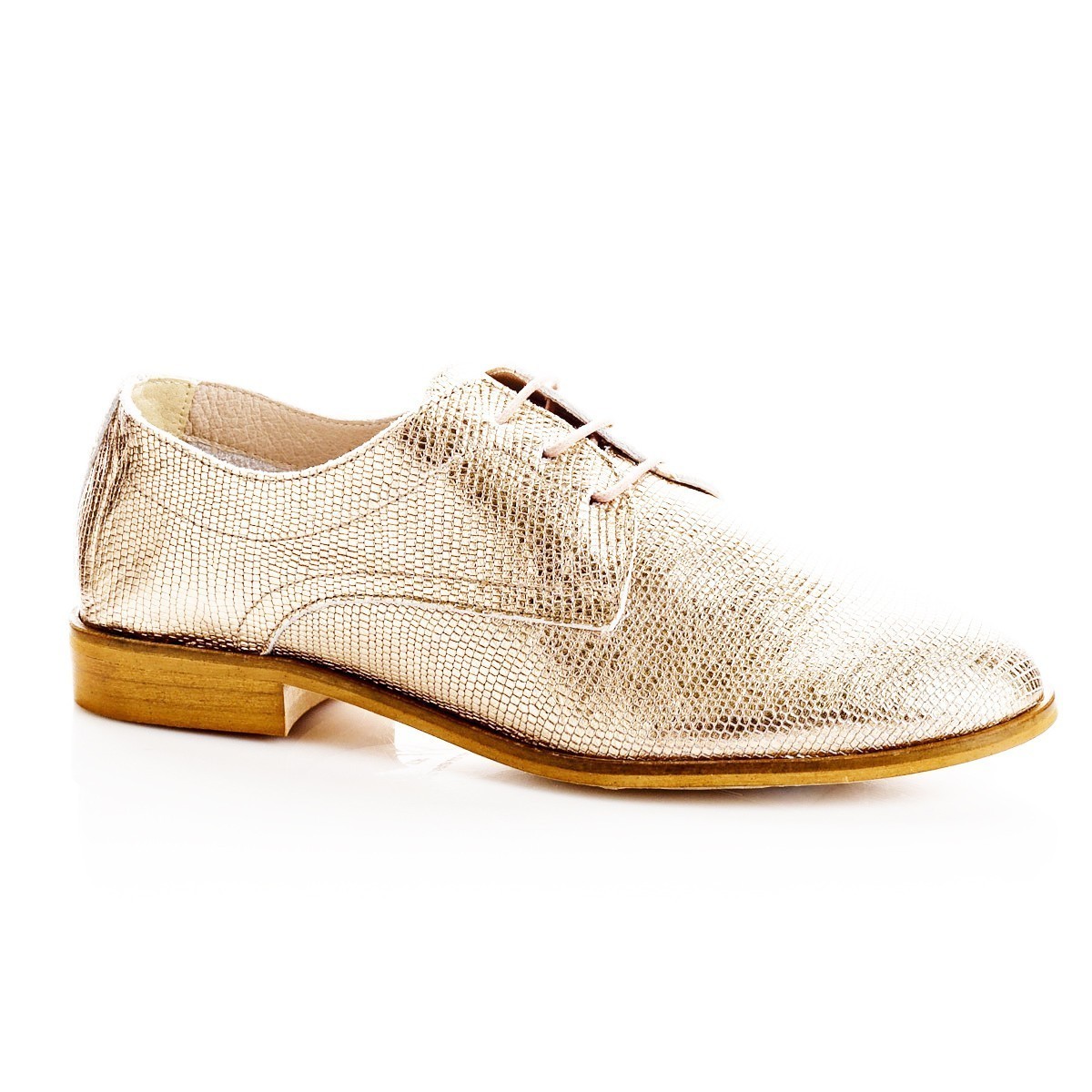 Derby Olbia lacets cuir Champagne rosé