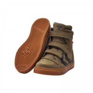 Basket montante Stadil Rubber velcro cuir Taupe Grey